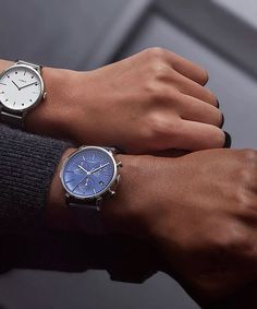 Chic refinement meets city-slicking edge when it comes to our Midtown collection. A unique, blue, concave dial with a brushed finish adds a layer of depth to this tasteful timepiece, while a blue, natural leather strap with quick-release spring bars; silver-tone, stainless-steel case; and simple, elevated markers offer a touch of delicacy to the design. A chronograph dial layout with a date movement displayed at the 4 o’clock position ensures that—whether you’re heading Uptown or sticking below Police Jewelry, D1 Milano, Leather Strap Watch, Pop Bottles, Stainless Steel Band, Watch Movement, Jewelry Case, Stainless Steel Watch, Watch Case