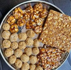 a platter filled with lots of different types of food