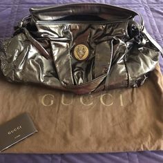 Gucci Beautiful Bag Good Condition 100% Authentic Shine Leather Bronze Color Approx Dimensions Size 10*19 Selling On Poshmark, Luxury Items, Bronze Color, Beautiful Bags, Gucci Bag, Camera Bag, The 100, Bag Lady, Gucci