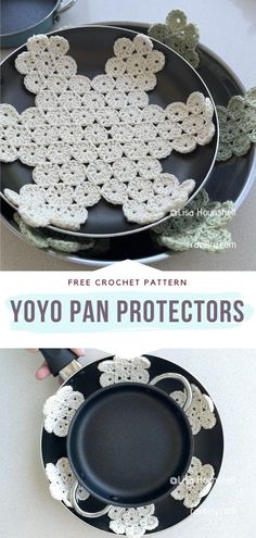 Crochet Pan Protectors Pan Protectors, Cotton Crochet Patterns, Mushroom Bag, Crochet Tulip, Crochet Flowers Easy, Tutorial Ideas, Crochet Towel, Crochet Washcloth, Placemats Patterns