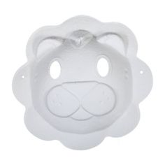 a white lion face shaped object on a white background