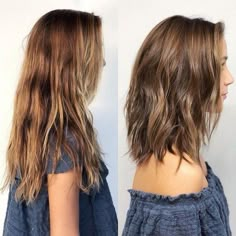 Brown Shoulder Length Hair, Shoulder Length Wavy Hair, Shoulder Length Layered Hair, Shoulder Hair, Shoulder Length Hair Cuts, Long Bob Hairstyles, Haircuts For Fine Hair, Haircut For Thick Hair, Medium Hair Cuts