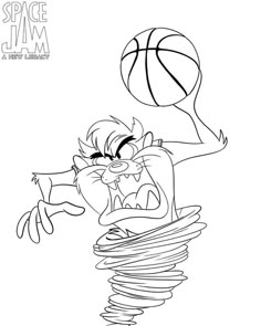 the lorax playing with a basketball in space jam coloring pages for kids and adults