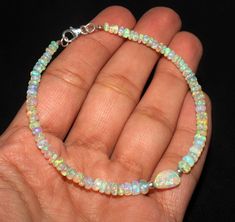 Opal Beads, Opal Bracelet, Opal Jewelry, Opal Gemstone, Designer Jewelry, Gemstone Bracelet, Ethiopian Opal, Fire Opal, 925 Silver