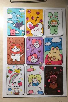 the stickers are all different colors and designs