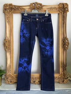 Sz 26 Across Waist 34cm Hips 45cm Inside leg 71cm Outside leg 93cm Trussardi Jeans Woman, Dark Blue Tie Dye, Dark Blue Tie, Trussardi Jeans, Dye Jeans, Tie Dye Jeans, Tie And Dye, Womens Jeans, Blue Tie