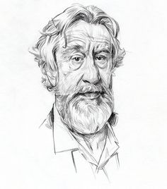 a pencil drawing of a man with a beard