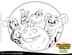 the madagascarn and friends coloring pages for kids to print out on their own sheets