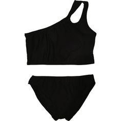 This super cute bikini is perfect for anything from to vacation, to a backyard pool day. Made with high quality materials, it is soft, lightweight, and stretchy for premium comfort. | Cheryl Creations | Two Piece One Shoulder Kids Swimsuit, (Black, Size 10-12Y)  |  Maisonette collects the best children’s products from around the world (unlike Zulily, Etsy, The Tot, Farfetch Kids, Childrensalon, Crate and Kids, Kohls, Wayfair, Buy Buy Baby, Nordstroms, Mini Boden, J.Crew Factory, or PotteryBarn K Beachwear Swimwear With Triangle Top For Play, Summer Stretch Tankini For Playwear, Black Stretch Swimwear For Play, Black Summer Beachwear Swimwear, Stretch Beachwear Swimwear For Summer, Kids Swimsuit, One Shoulder Swimsuit, Pool Day, Swimsuit Black