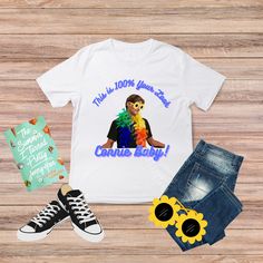 "Introducing the \"Connie Baby!\" T-Shirt: A Must-Have for Team Conrad's and Book Lovers! Are you a fan of the beloved series \"The Summer I Turned Pretty\"? Do you find yourself rooting for the charming and swoon-worthy Conrad, always caught up in the captivating love triangle? Then this t-shirt is made just for you! Featuring the iconic phrase \"This is 100 % your look, Connie Baby!\" in bold and stylish lettering, this t-shirt is a perfect way to showcase your love for the series and your all Summer I Turned Pretty Conrad, Connie Baby, Team Conrad, Book Club Meeting, The Summer I Turned Pretty, Love Triangle, Book Enthusiast, Baby T Shirts, Book Signing