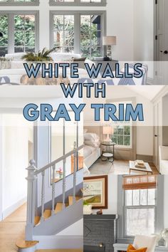 white walls with gray trim in the living room