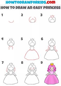 how to draw princess dress for kids