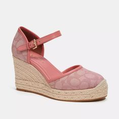 Womans Coach Espadrille Shoes New Pink Espadrilles, Nike Air Max Tn, Gold Flats, Leather Espadrilles, Espadrille Sandals, Shoes Color, Flat Espadrilles, Coach Shoes, Espadrille Shoes