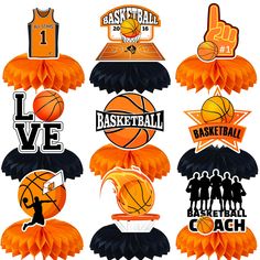 various sports logos and emblems for basketball