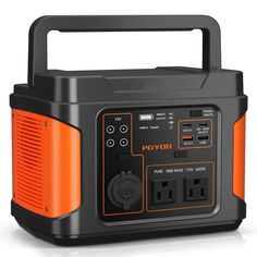 an orange and black portable power station