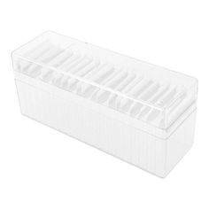 an empty plastic container with dividers on the side