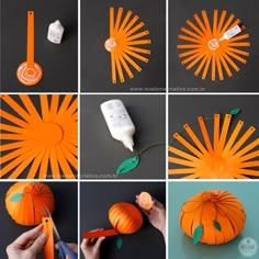 how to make paper pumpkins out of construction paper