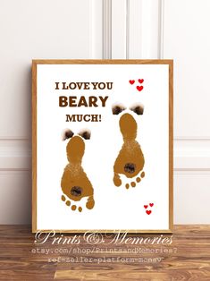 i love you beary much printable valentine's day card for him or her