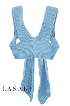 Lasaky - Stylish Cross-Knit Form-Fitting Tank Top Knitted Crop Sweater, Fashion Vest, Crop Pullover, Pullover Mode, White Jumper, Backless Crop Top, Women Sweaters Winter, Cropped Pullover, Sleeveless Pullover