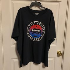 Traditional 109% Cotton Short Sleeve Never Worn Great Condition Memorabilia Lovers Cozy Levi's Black Graphic Print Top, Levi's Cotton Crew Neck Shirt, Levi's Sporty Crew Neck Top, Levi's Blue Crew Neck Tops, Levi's Blue Relaxed Fit Shirt, Casual Blue Levi's Shirt, Levis Shirt, Levis Men, Cotton Shorts