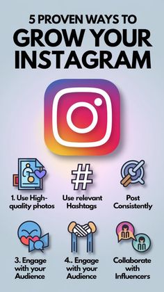 an instagram ad with the text 5 proven ways to grow your instagram