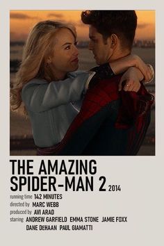 the amazing spider - man 2 movie poster with an image of two people hugging each other