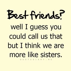 a quote that says best friends well i guess you could call us that but i think we are more like sisters