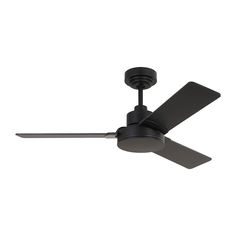 a black ceiling fan on a white background