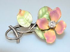 ANTIQUE ART NOUVEAU STERLING SILVER ENAMEL 3D FLOWER PIN W/ .30 MINE CUT DIAMOND | eBay Elegant Flower Enamel Pin Collectible, Elegant Enamel Flower Brooches, Formal Flower Enamel Brooches, Formal Flower-shaped Enamel Brooches, Silver Enamel Pin For Wedding, Silver Enamel Wedding Pin, Pink Flower Enamel Brooch, Flower-shaped Enamel Brooches For Wedding, Flower Shaped Enamel Brooches For Wedding