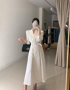 Double Breasted Belted Sashes Women Suit Dress Autumn Office Long Sleeve Slim Waist Female Dress Long Sleeve Dress Winter, Dresses For Women Casual, Vintage Suit, Womens Dress Suits, Suit Dress, Vintage Suits, White Dresses For Women, Tracksuit Women, Dress Elegant