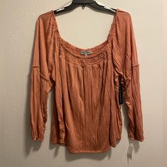 Absolutely Famous Peach Long Sleeve Ruffled Shirt. Condition Is Brand New With Tags! Size 3x Casual Peach Tops With Ruffles, Casual Peach Ruffled Top, Casual Peach Blouse For Fall, Peach Long Sleeve Cotton Top, Long Sleeve Peach Cotton Top, Peach Long Sleeve Blouse For Brunch, Peach Long Sleeve Blouse For Fall, Long Sleeve Peach Blouse For Fall, Casual Peach Blouse For Brunch