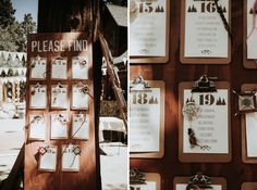 the wedding station is set up with pins and paper