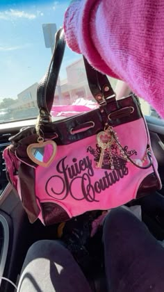 Juicy Couture Bag Outfit, Sweetly Bag, Bag Accessories Aesthetic, Baddie Bags, Juicy Purse, Hot Pink Purse, 2000s Purse, 2000s Bags