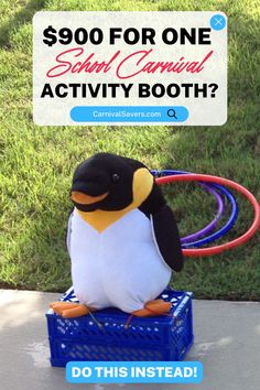 image shows a school carnival activity booth - hoop a toy by Carnival Savers Snowball Toss