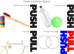 there are four different types of objects on this page, including plastic and motion stations