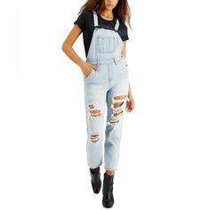 Nwt Distressed Overalls....Super Cute And Trendy.....Great Back To Campus Outfit... Ripped Overalls, Distressed Overalls, Campus Outfit, Clothing Jeans, Jean Overalls, Overalls Women, Color Light, Casual Chic, Gender Female