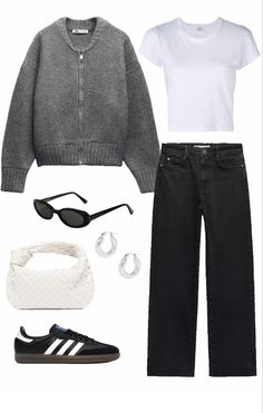 Going Viral, Stylish Work Outfits, Stockholm Fashion, Grey Cardigan, 가을 패션, Basic Outfits, Inspiration Mode