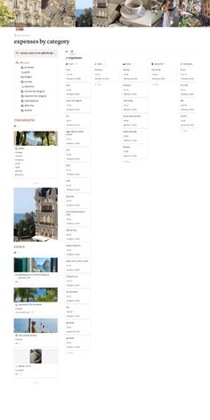 an image of a website page with many different things on it, including buildings and people