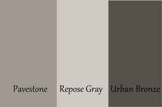 the same color scheme is shown in this image, with black and white text that reads pavestone repose gray urban bronze