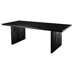 a black wooden table on a white background with no one around it or someone else