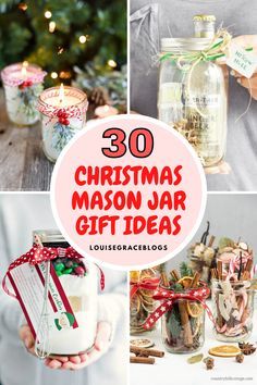 christmas mason jar gift ideas with text overlay