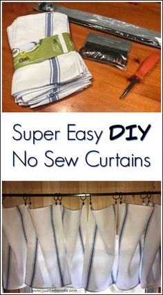 the instructions for how to sew curtains with no sew curtain rods and ties