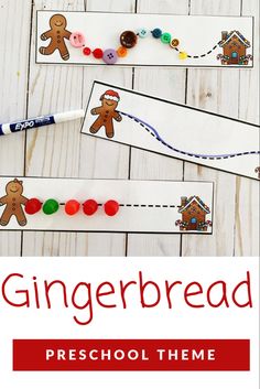 the gingerbread preschool theme is featured in this printable paper and glue stick activity