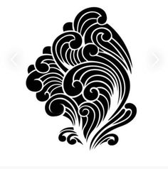 an abstract black and white design with swirls