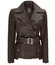 Rub Off Brown Moto Leather Jacket For Women
This asymmetrical style rub off brown belted moto leather jacket is made with real lambskin to ensure durability and its extra detailing provides a gorgeous look with any clothing. Features include wide lapels, asymmetrical closure, waist belt, and multiple pockets. If you are in search of something fashionable and comfy, then don't miss this belted dark brown moto leather jacket by Fan Jackets.

 

 

 

FAQs

	
		
			
			How long will Full Leather Outfit Women, Female Leather Jacket, Viking Fashion, Punk Academia, Biker Outfits, Addison Aesthetic, Leather Motorcycle Jacket Women, Asymmetrical Leather Jacket, Modern Viking