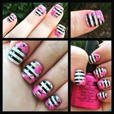 Pinspired nail art using Shellac only! Executed all by hand by CND Grand Master Lindsey Medley The Grandmaster, Nail Spa, Spa, Nail Art, Nails, Beauty, Color, Art, Nail Arts