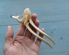 Wooden Gifts For Her, Diy Paper Art, Wooden Whale, Dremel Carving, Wood Comb, Unique Hair Accessories, White Whale