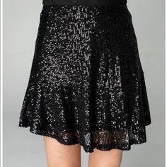 Sequin Miniskirt. Perfect For Holiday Parties! Flirty Skirted Skort For Party, Flirty Mini Hem Party Skirt, Fitted Mini Hem Skort For Party, Flirty Mini Hem Skirt For Party, Elegant Party Skort With Mini Hem, Elegant Mini Hem Skort For Party, Flirty Mini Skirt For Date Night, Fitted Flared Skort For Party, Spring Party Skirt With Mini Hem