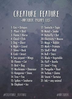 a poster with the words creature feature on it