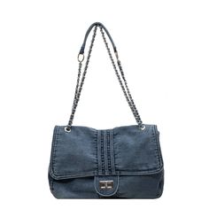 PRICES MAY VARY. 🌎 Material: The denim bags for women is made of high-quality denim material, with a smooth and wear-resistant surface, soft and comfortable touch, and exquisite stitching to ensure long-term use. 🌎 Size: The size of this denim bag is 32*12*22cm/12.6*4.72*8.66in, with enough storage space to easily carry mobile phones, wallets, cosmetics, keys and other items. 🌎 Structure: The jean purse is designed with a main pocket that is closed by a flap lock. There is a zipper patch pock Simple Sling Bag, Jean Purses, Denim Clutch, Denim Crossbody, Denim Shoulder Bags, Denim Tote Bags, Blue Purse, Denim Tote, Jeans Casual